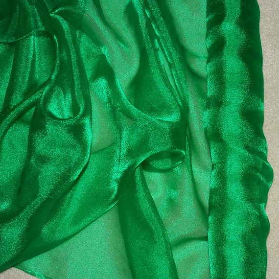 Sparkle Organza fabric Emerald Green 45 wide sheer