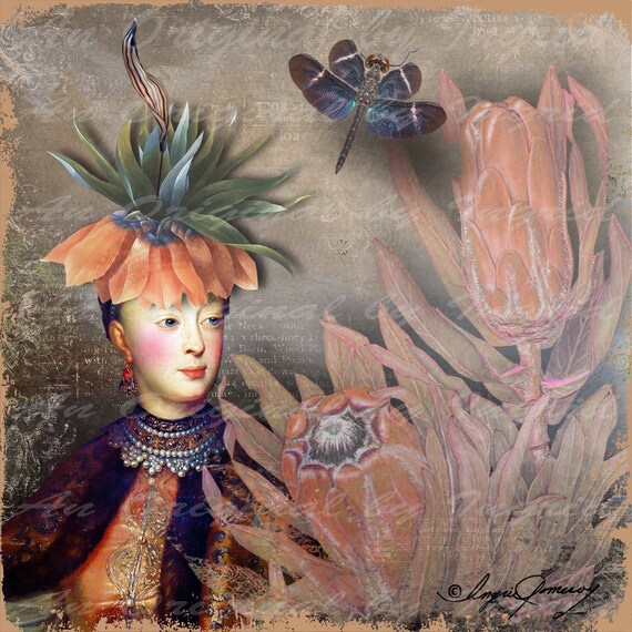 In Style Digital Collage Greeting Card (Suitable for Framing)