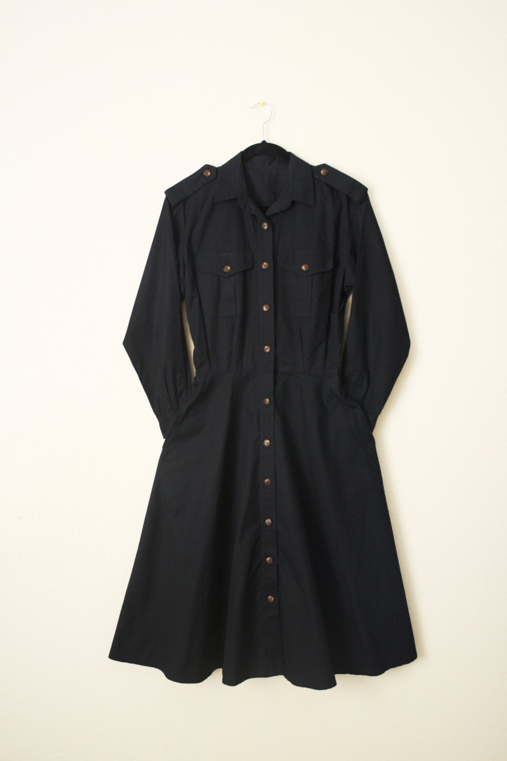 button down shirt dress black