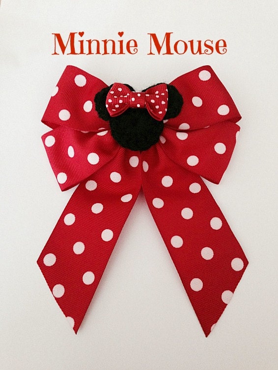 Disney inspired Minnie Mouse hair bow by BellaRayneDesigns on Etsy