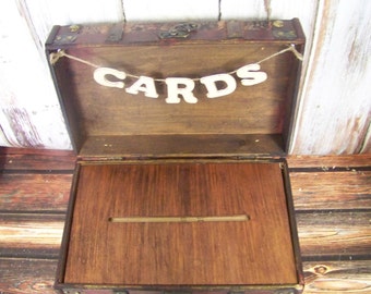 Wedding Card Box with Banner-Rustic-Shabby Chic-Advice Card Box