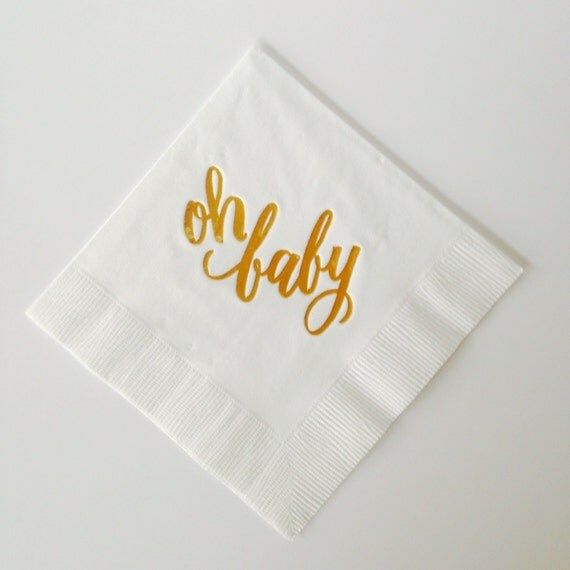 Oh Baby Napkins by LHCalligraphy on Etsy