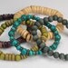 5 Wood Bead Bracelets, Bohemian Wood Bracelet Set, Stretch Wood Bead Bracelets, Layering Stacking Bracelets, Natural Wood Bracelets (2049)