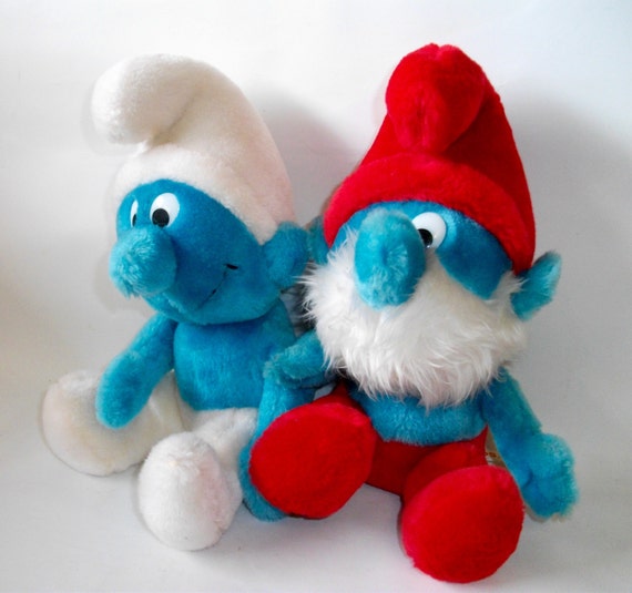 vintage papa smurf stuffed animal