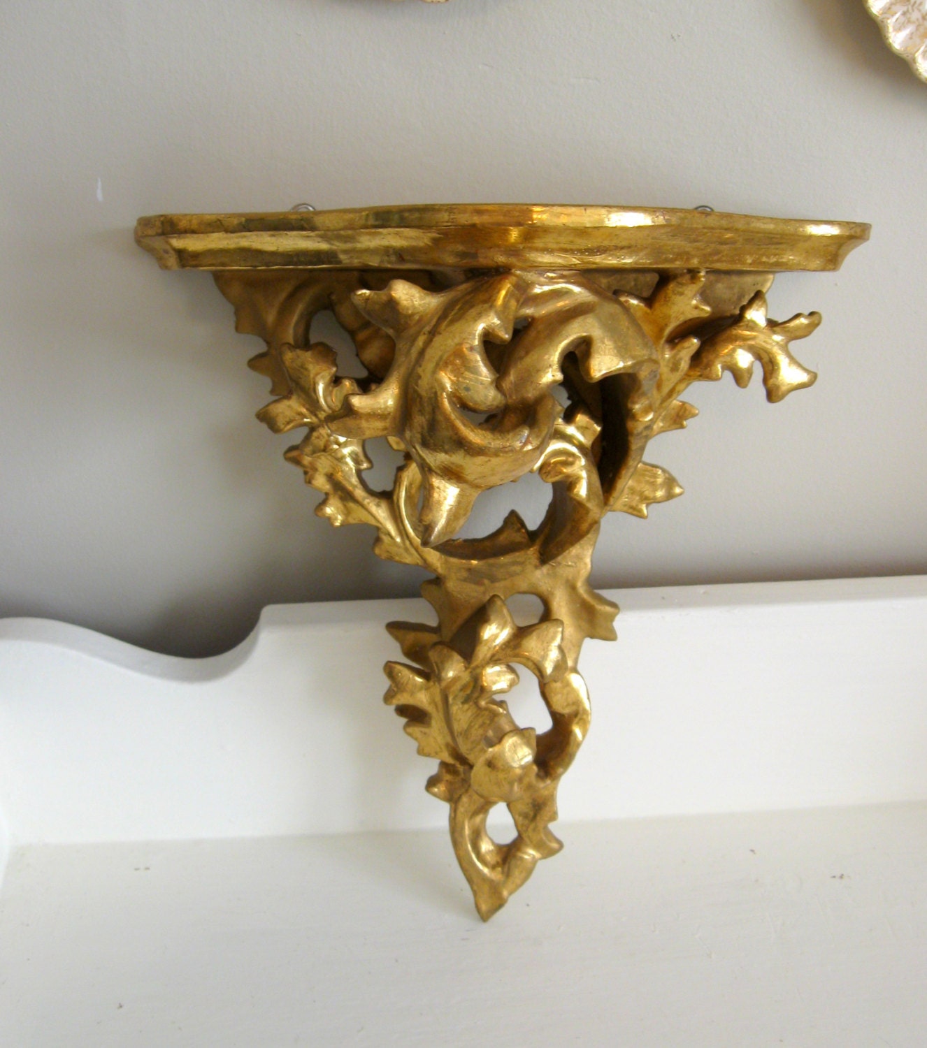 Italian Gold Wall Shelf Gilt Gilded Italy by Somethingcharming