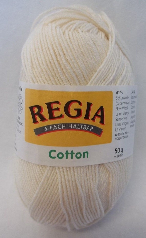 Regia Sock Yarn Cotton Wool Blend 50g Skein by triggerhappyfibers