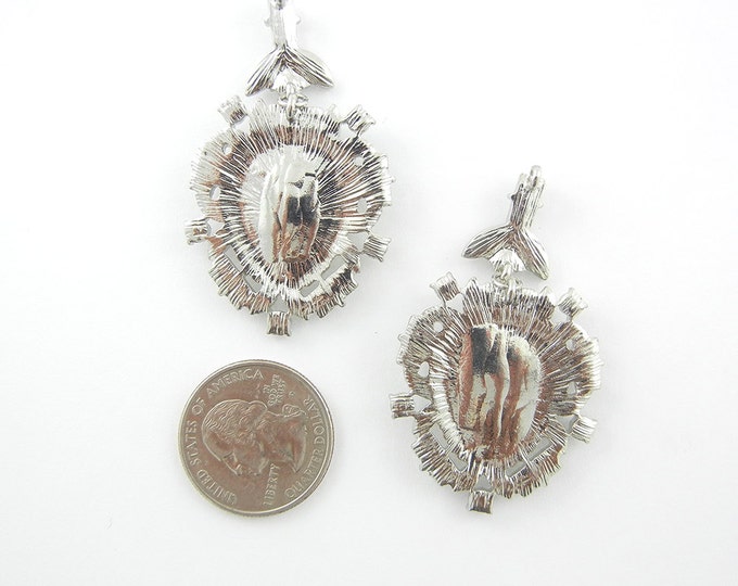 Pair of Crystal and Gray Rhinestone Drop Charms