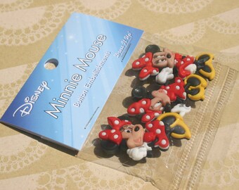 Disney Buttons - Minnie Mouse Buttons - Sewing Bulk Button - 1 5/8" Tall - 3 Shank Buttons