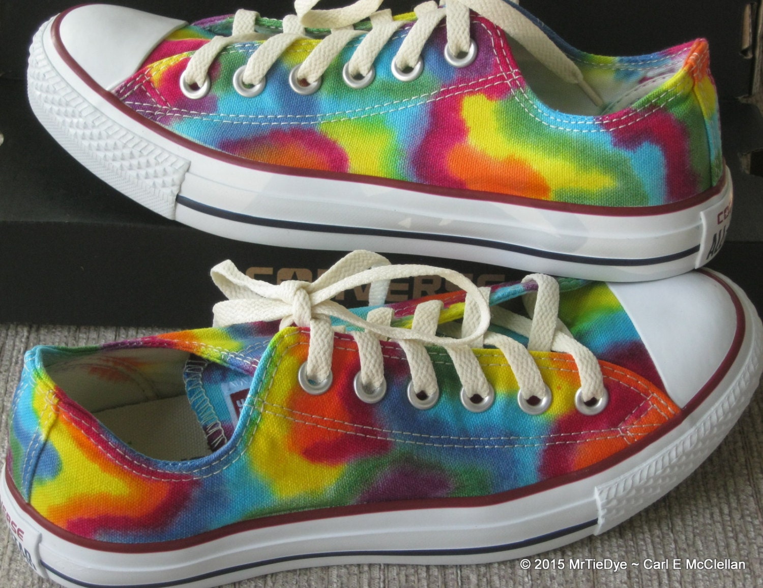 Adult sz 7-13 MADE to ORDER ... Tie-Dye Converse Sneakers