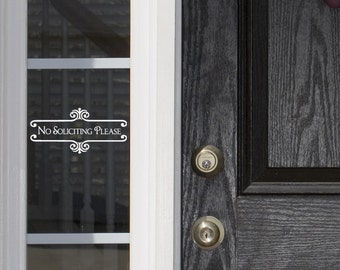 No Solicitation Sign Front Door Sign No Soliciting Sign No Soliciting Door Sign No Soliciting Decal No Soliciting Sticker Doorbell Sign
