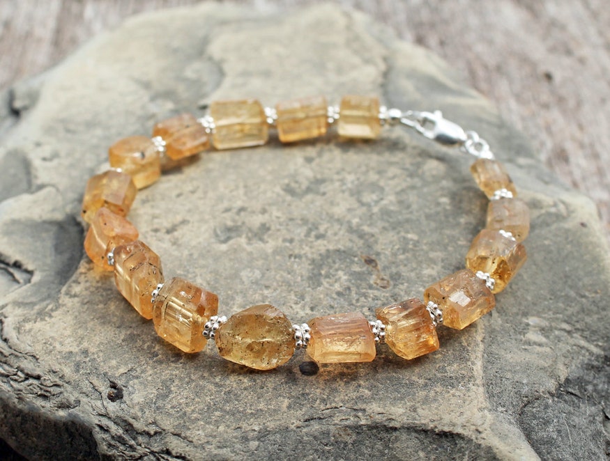 Rare Golden Imperial Topaz Bracelet in Sterling Silver
