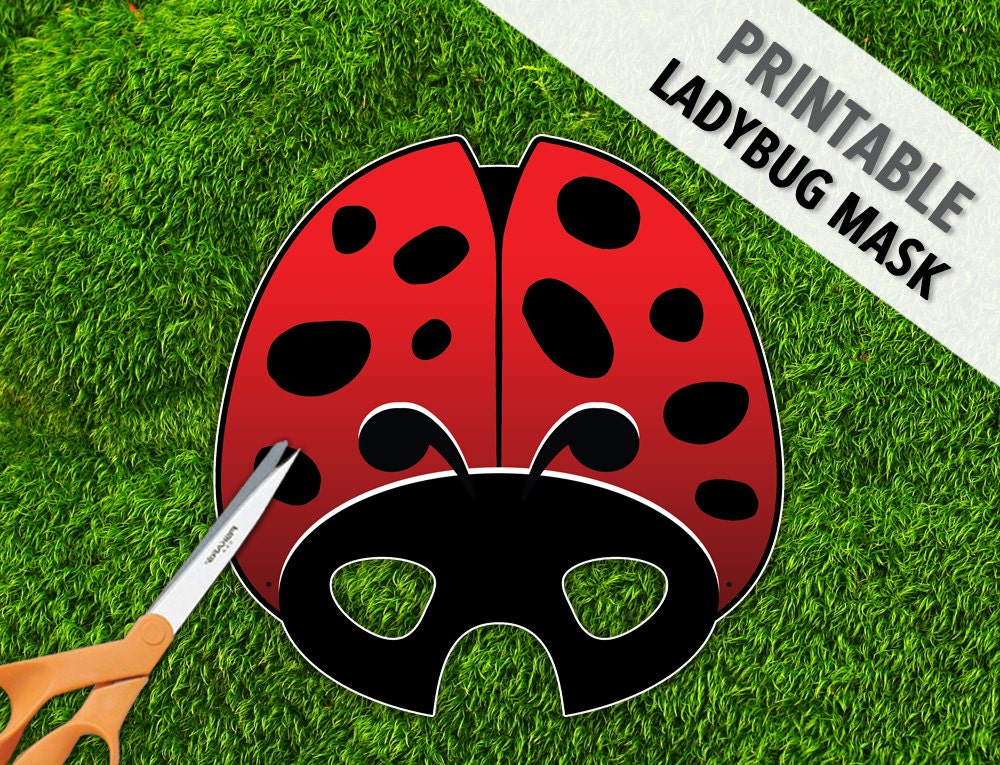 Ladybug Printable Mask Ladybird Mask Red Beetle by theRasilisk