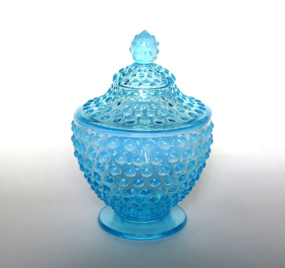 Fenton Art Glass Blue Opalescent Hobnail by cheshirecatantiques