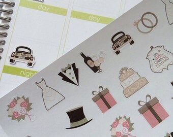 Wedding Stickers, Planner Stickers, Fits Erin Condren Planner & Other Planners