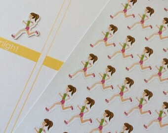Planner Stickers Girl Jogger Planner Stickers Fits Erin Condren Kikkik Plum Paper