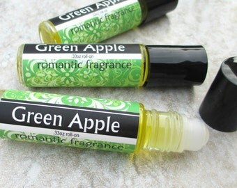 Green Apple Rollon Perfume, Granny Smith Apple fragrance, concentrated formula, Vegan handmade perfume, fruit scented
