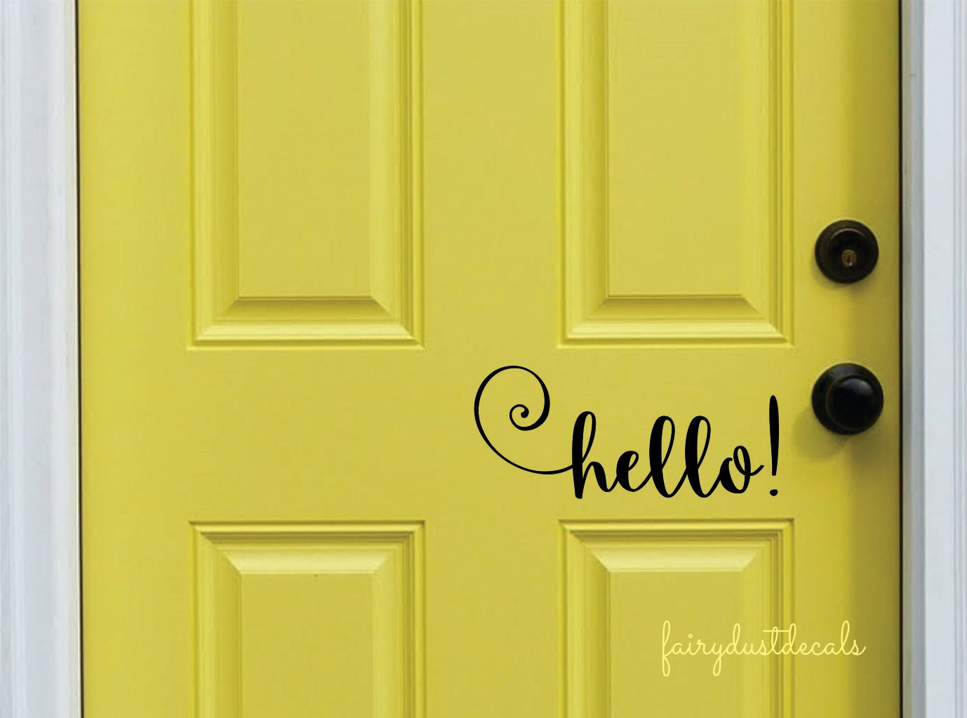 Hello Decal Front Door Greeting Wall Decal Vinyl Lettering