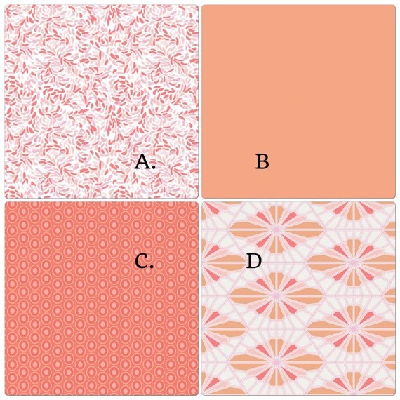 Peach Coral and Pink Crib Bedding Set Made by butterbeansboutique