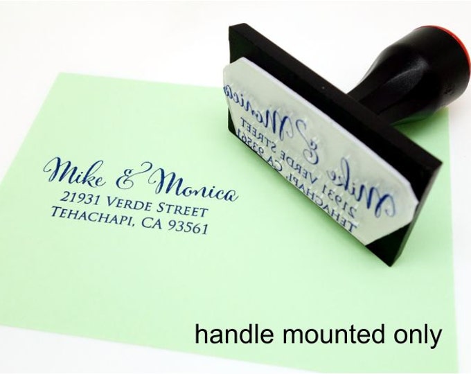 Personalized Custom Made Return Address Rubber Stamps self inking Mounted R52