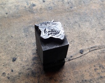 Antique all Metal PRINTERS BLOCKS - Bull