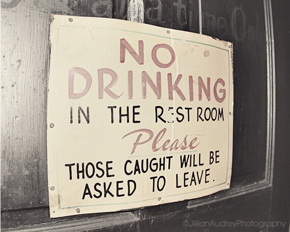 Bathroom Art Funny Bar Sign Photography Vintage Style Retro