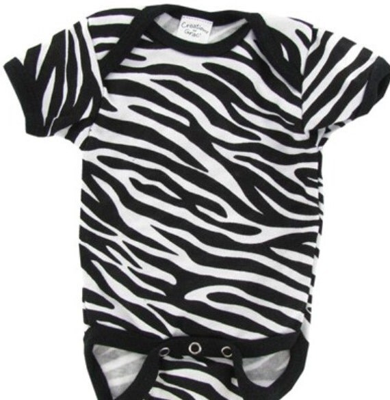 Zebra print onesie. Onesie can be left blank or by glamtastic