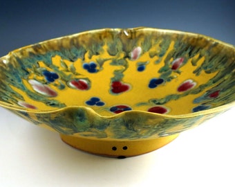 Large Decorative Ceramic Art Bowl - Porcelain - Persian Flower Bowl - 322