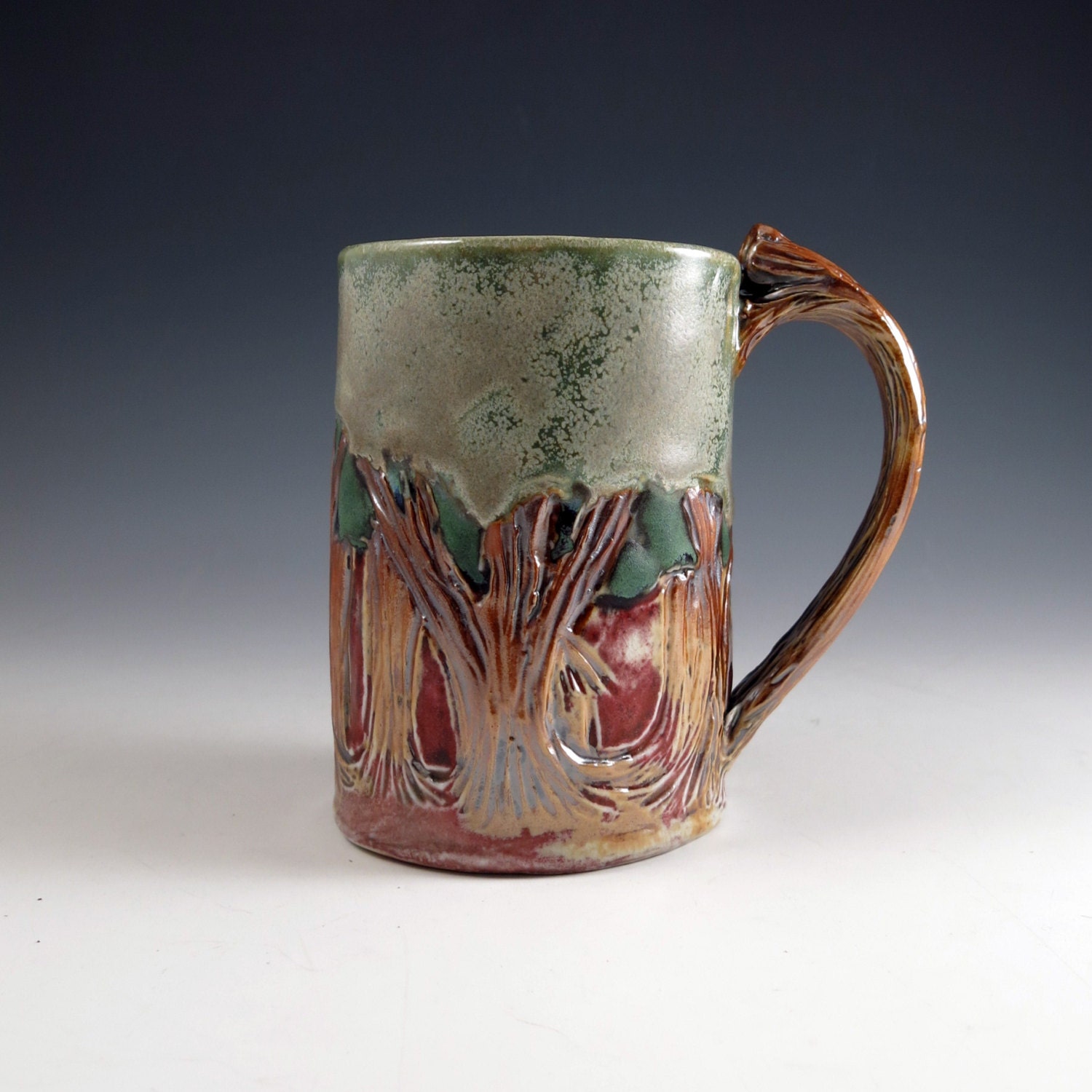 Craftsman Mission Style Pottery Mug Woodland by Botanic2Ceramic