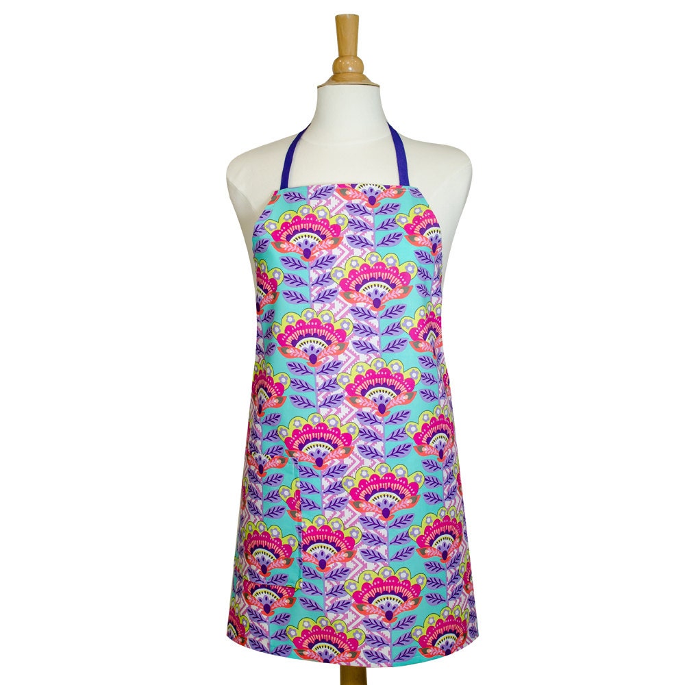 Cute Aprons for Women Designer Apron Turquoise by forsheedesigns