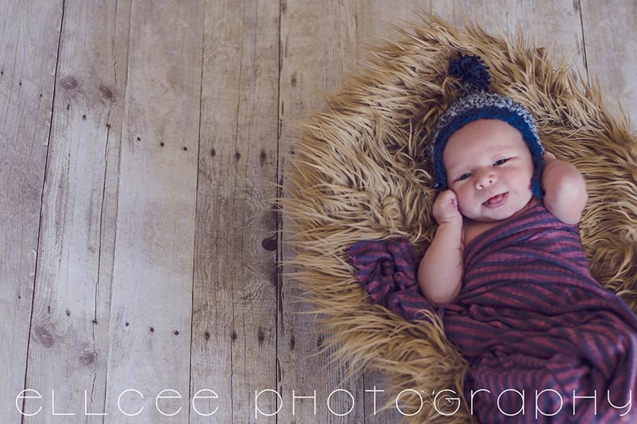 Baby Boy Hat Newborn Boy Photo Prop Winter Blue PIXIE