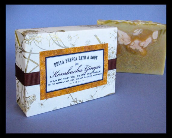 for used sugar kombucha Ginger Cocoa and Kombucha Shea Handmade Handcrafted Butter Gift Soap,