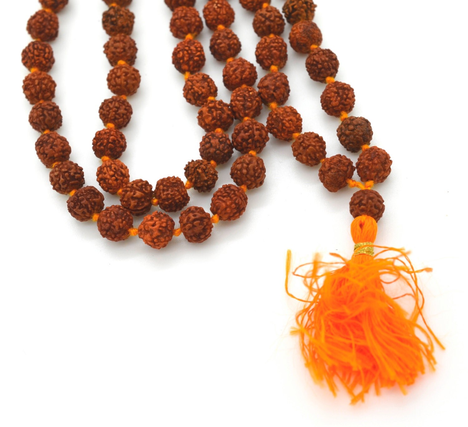 Rudraksha Mala 108 Beads 1 String 8mm Dried Seed by HempBeadery