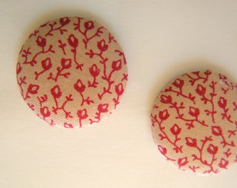 Fabric Covered Button Earrings