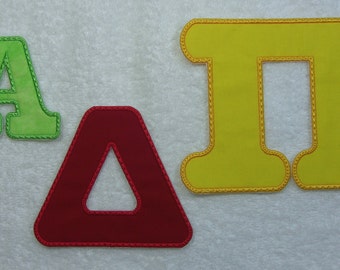 3 Inch Greek Applique Letter/Monogram Fabric Embroidered Iron On Applique Patch MADE TO ORDER