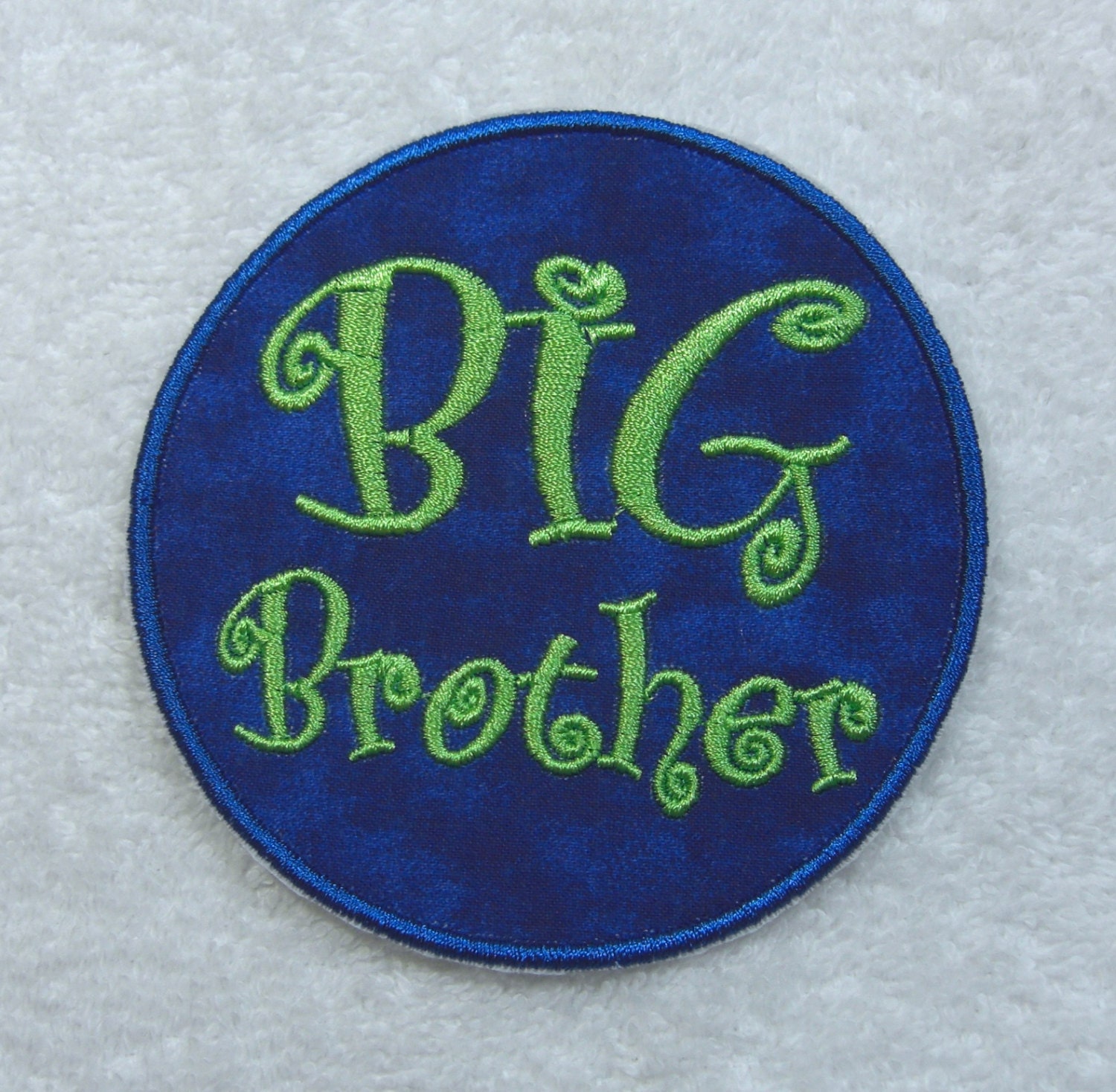 Big Brother Fabric Embroidered Iron On Applique Patch Ready to