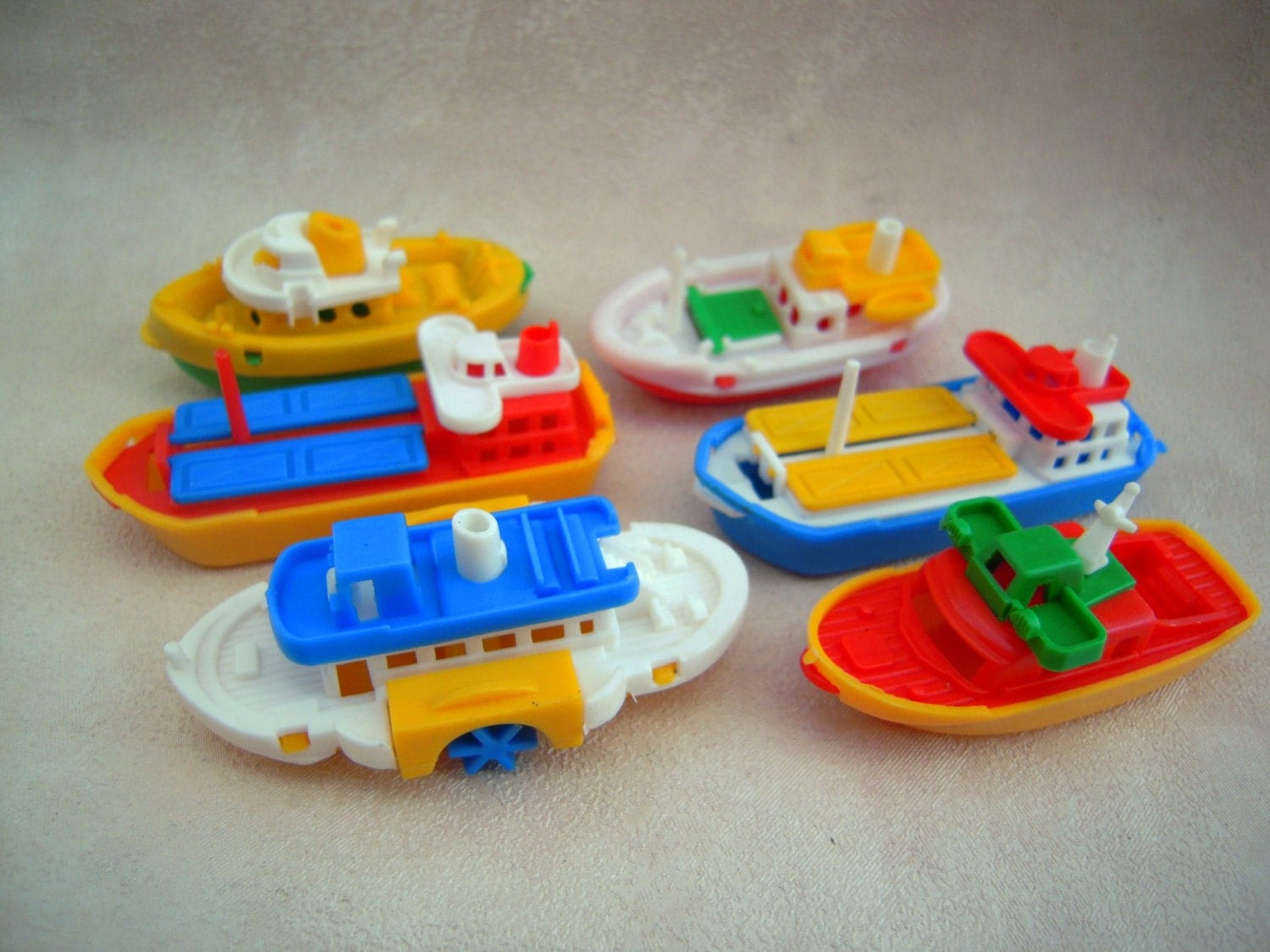 Vintage Plastic Toy Boat Set Made in W. Germany