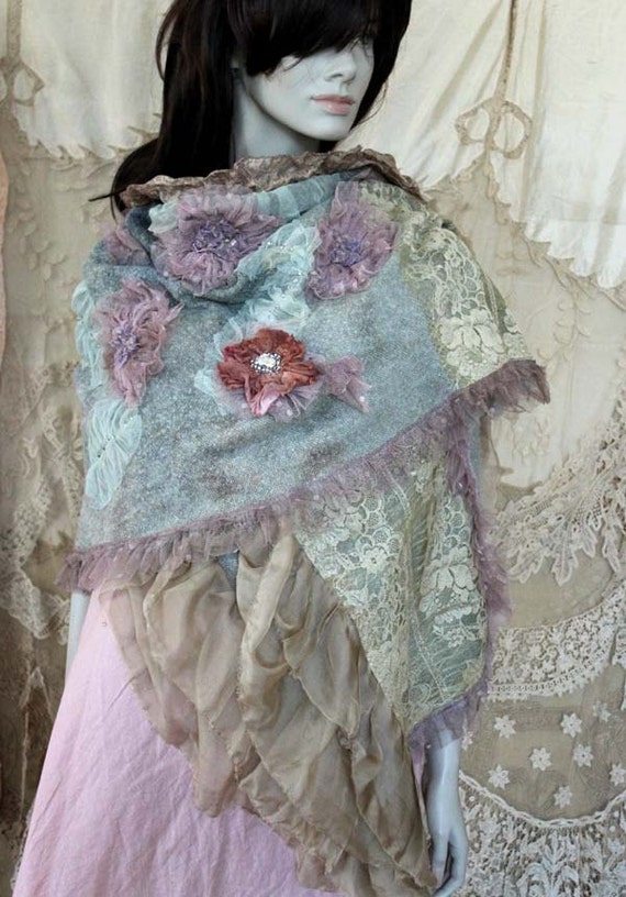 RESERVED Rococo scarf-spring shades lightweight wool blend