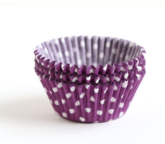 Purple Polka Dot Cupcake Liners (100) Il_570xn