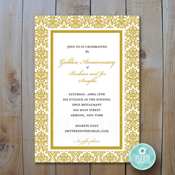 Printable Golden Anniversary Invitation / by FancyShmancyNotes