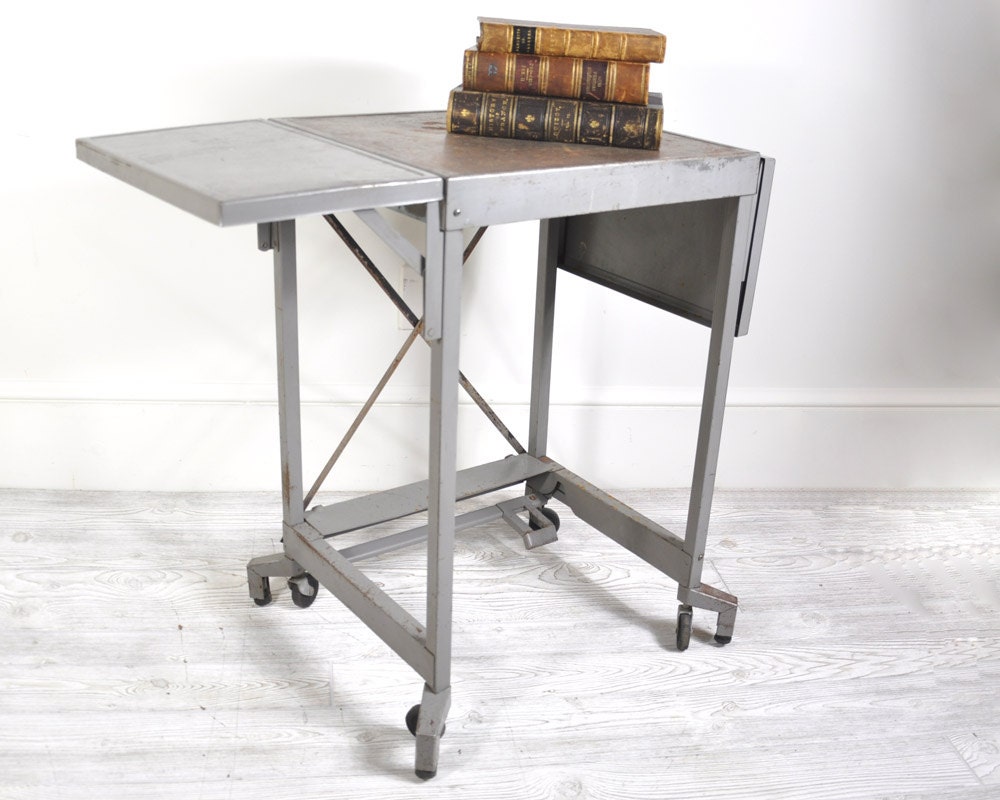 Vintage Typewriter Table Typing Table Industrial by HavenVintage