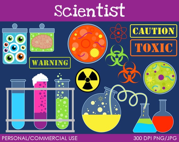 Scientist Clipart - Digital Clip Art Graphics for Personal or Commercial Use Il_570xn