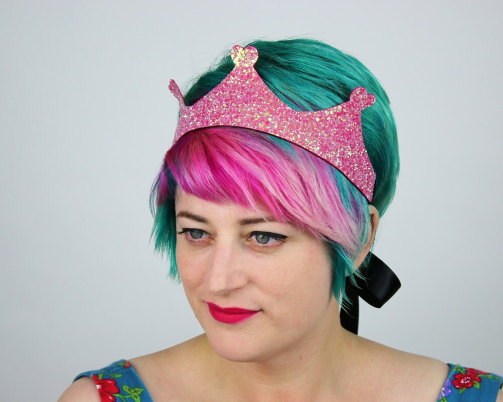 Glitter Princess Crown Headband Various Colours