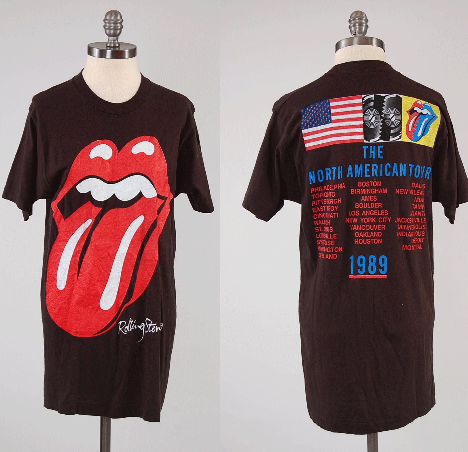 rolling stones vintage tour t shirts