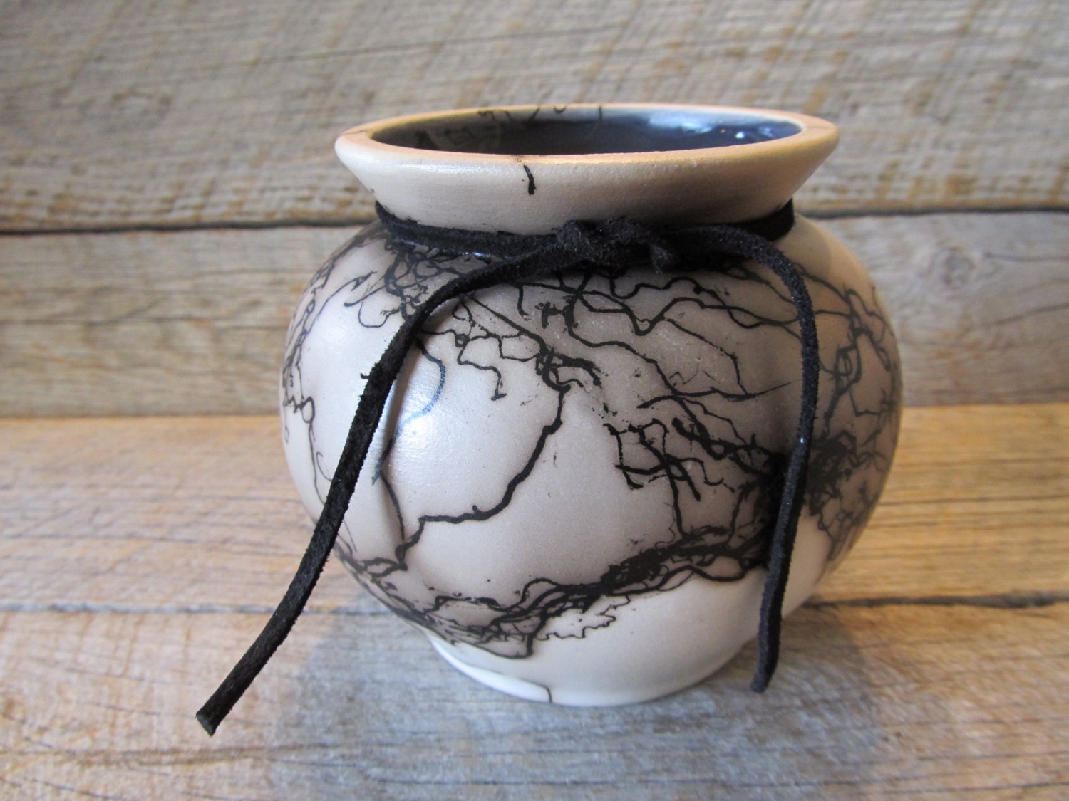 Horse Hair Pottery 4 Vase Made In Wyoming