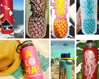 Hydro flask stickers custom decals for your by 3rdAveShore on Etsy