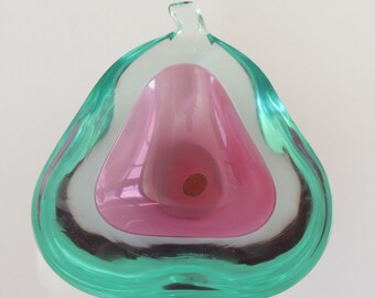 Mid century murano geode bowl sticker still attached