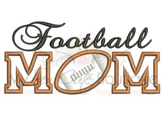 Football Mom Applique - Football Mom Applique Embroidery Design - 6 Sizes