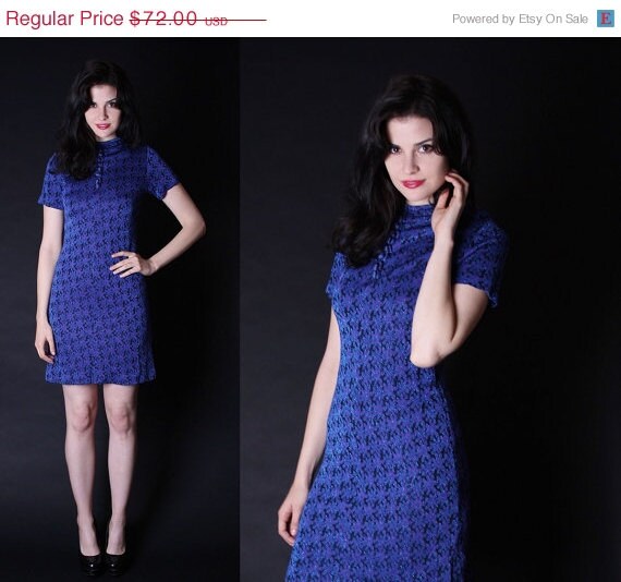 SALE 25% Off Purple Knit Dress - Metallic Dress - Vintage 1960s Dress ...