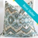 Rhythm Waves Pool glam ikat teal copper decorative pillow cover