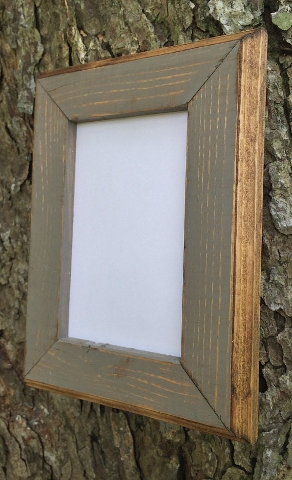 8.5 x 11 Picture Frame Gray Rustic Weathered Style With